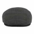 Charcoal Herringbone Flat Cap