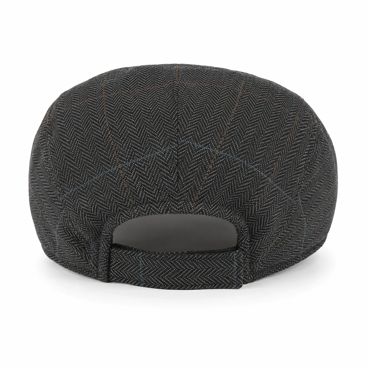 Charcoal Herringbone Flat Cap