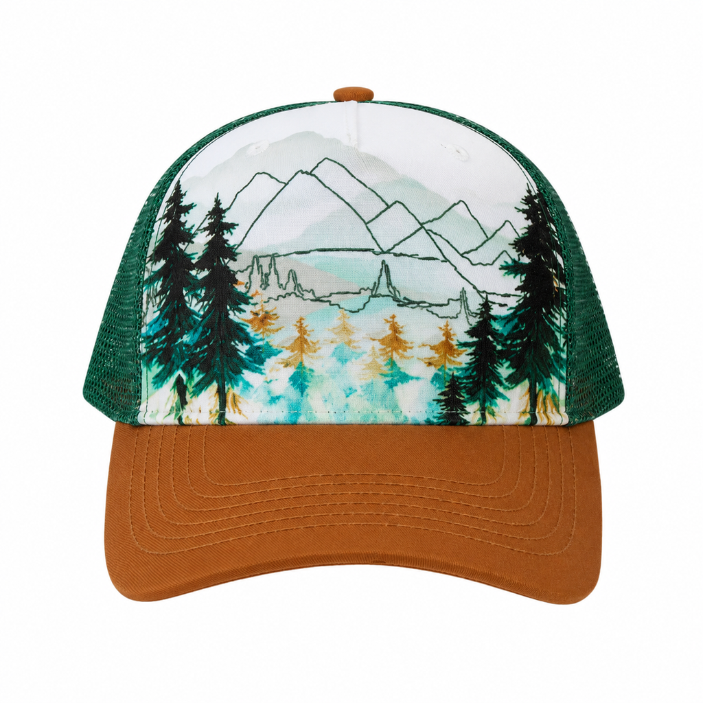 Landscape Print Mesh Trucker Cap