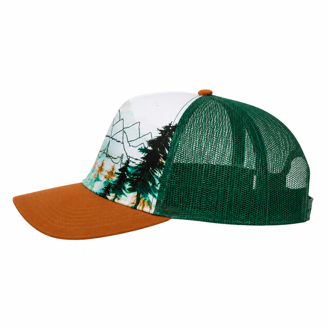 Landscape Print Mesh Trucker Cap