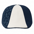 Navy Patterned Flat Cap
