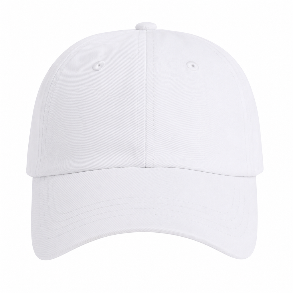 White Adjustable Baseball Cap
