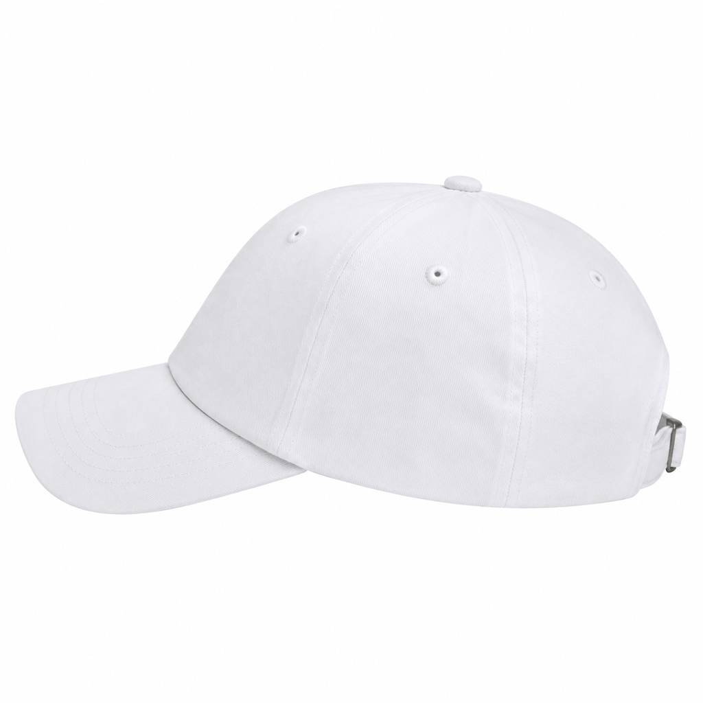 White Adjustable Baseball Cap