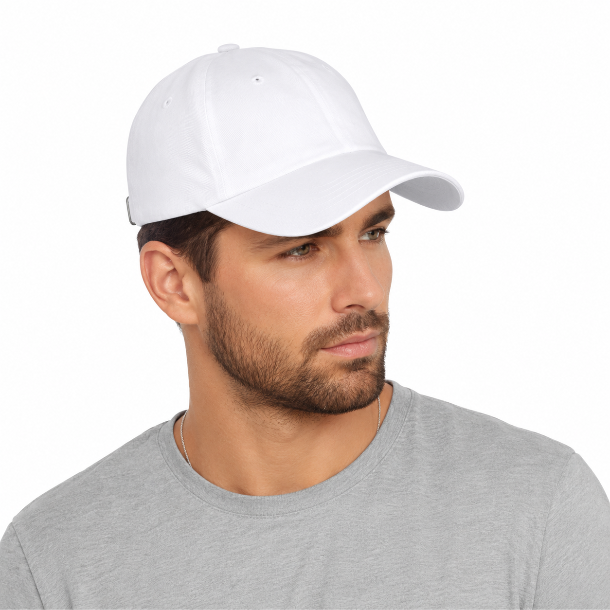 White Adjustable Baseball Cap
